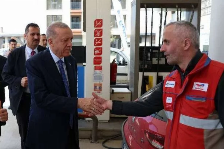 Erdoğan’dan akaryakıt istasyonu ziyareti