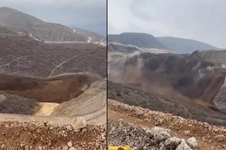 Erzincan’da dehşet veren görüntü! Maden ocağında toprak kayması!