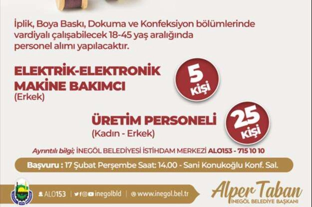 İnegöl'de Özdilek 30 Personel Alacak