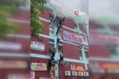 Okulda yangın, öğrenciler camdan atladı