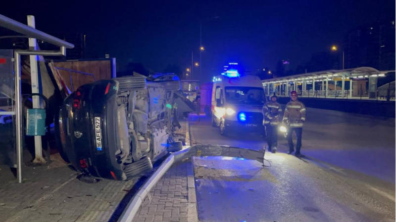 Bursa'da tüyleri ürperten kaza; 1 ölü, 1 yaralı...