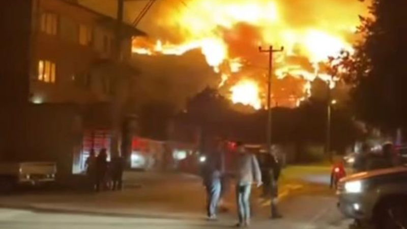 Bursa-Ankara otobanı yangın sebebiyle trafiğe kapatıldı