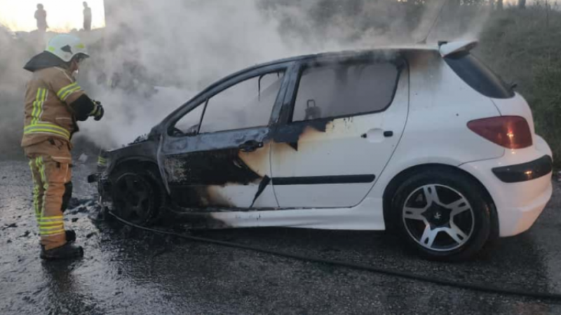 Bursa'da seyir halindeki araç bu hale geldi