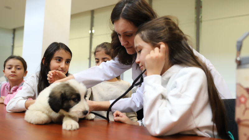Bursa'da çocuklara hayvan sevgisi işte böyle aşılanıyor!