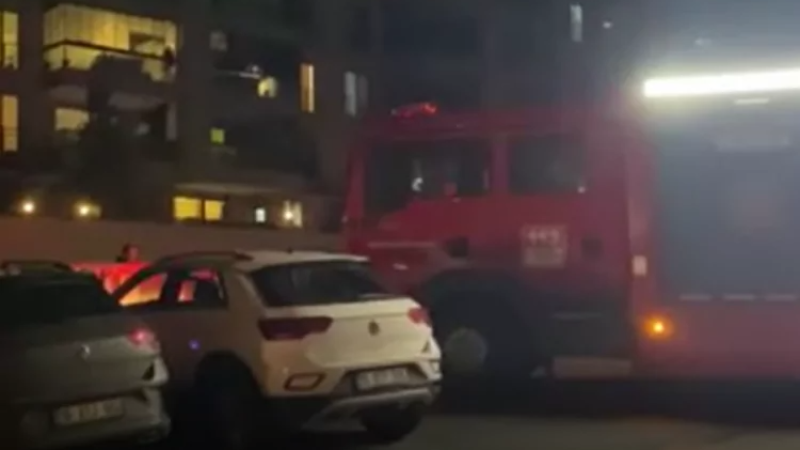 Bursa Mudanya'da panik anları; Kapalı otoparkta yangın...